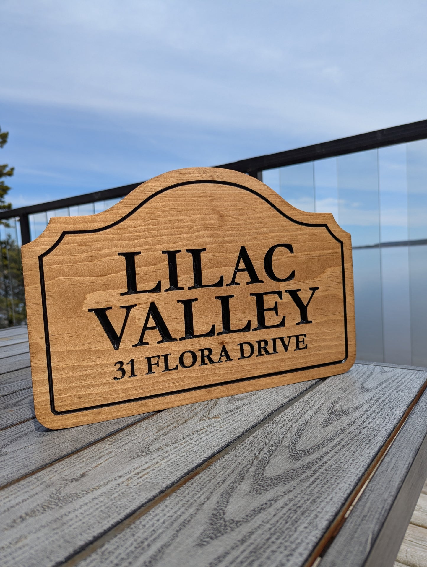 Curved Edges Engraved Sign