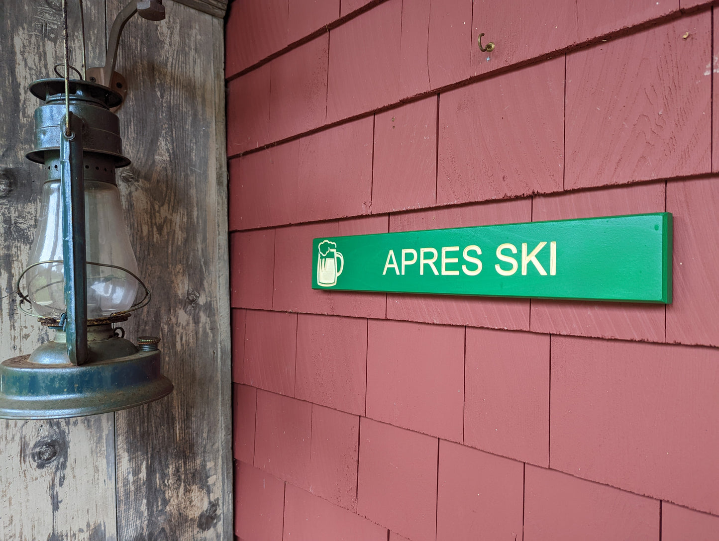 Wooden Engraved Ski Sign