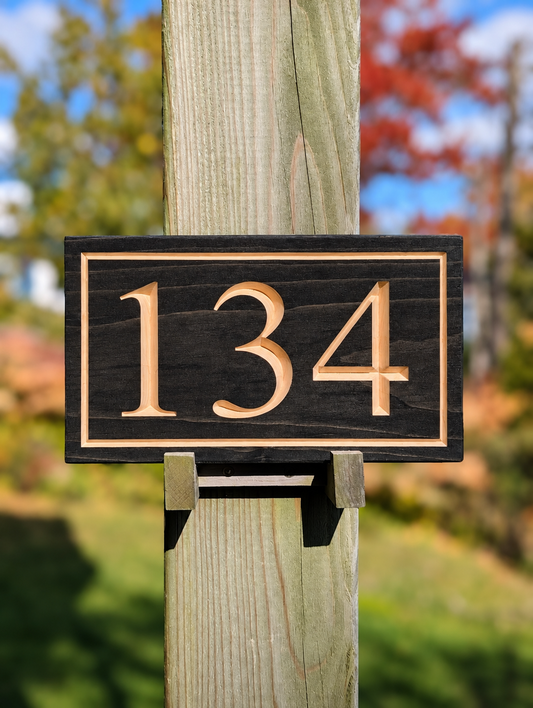 Engraved Street Number Sign