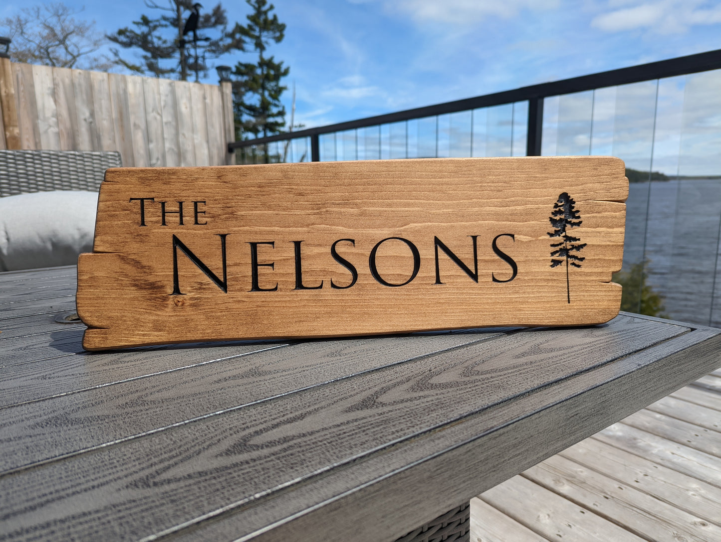 Wooden Engraved Rustic Style Sign - Style One