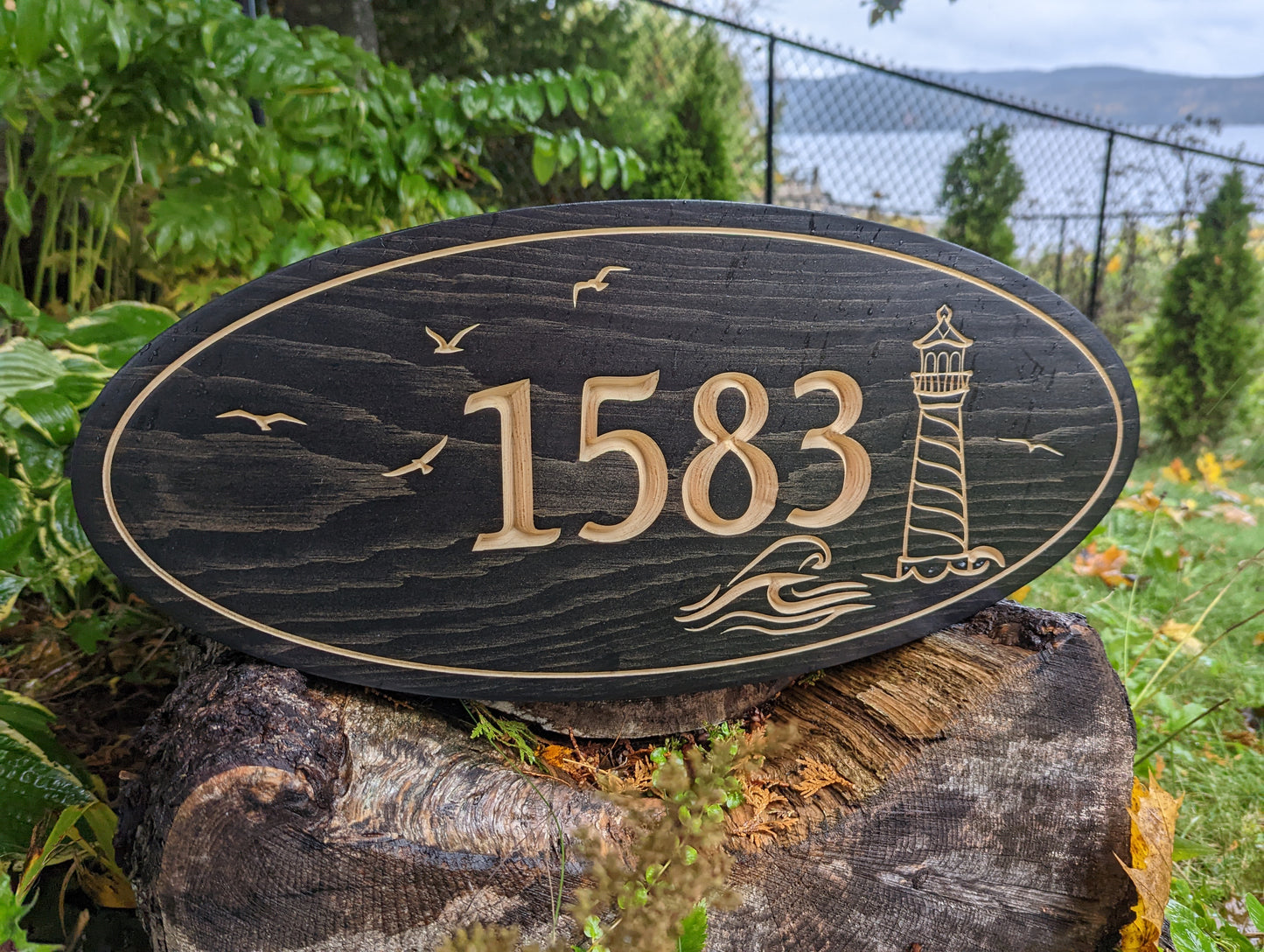 Wooden Engraved Oval Sign