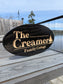 Wooden Engraved Oval Sign with Graphic