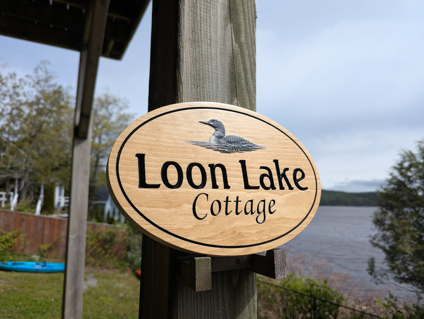 Personalized Engraved Oval Address Sign with full color designs : Custom Wood Plaque.
