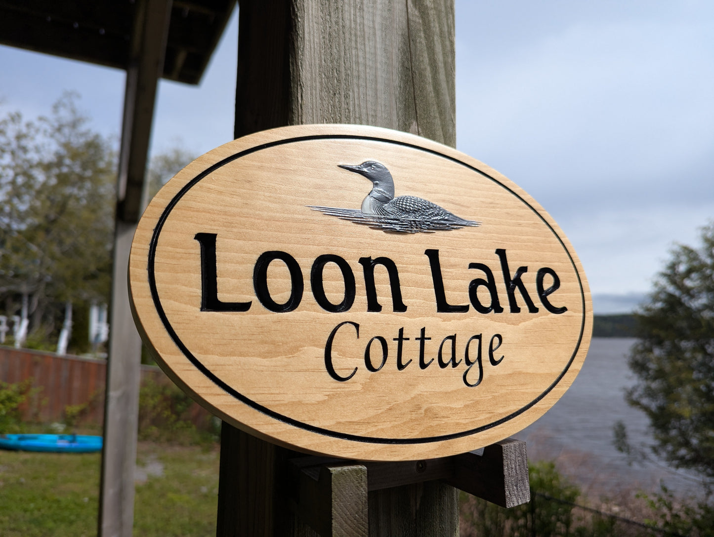 Personalized Engraved Oval Address Sign with full color designs : Custom Wood Plaque.