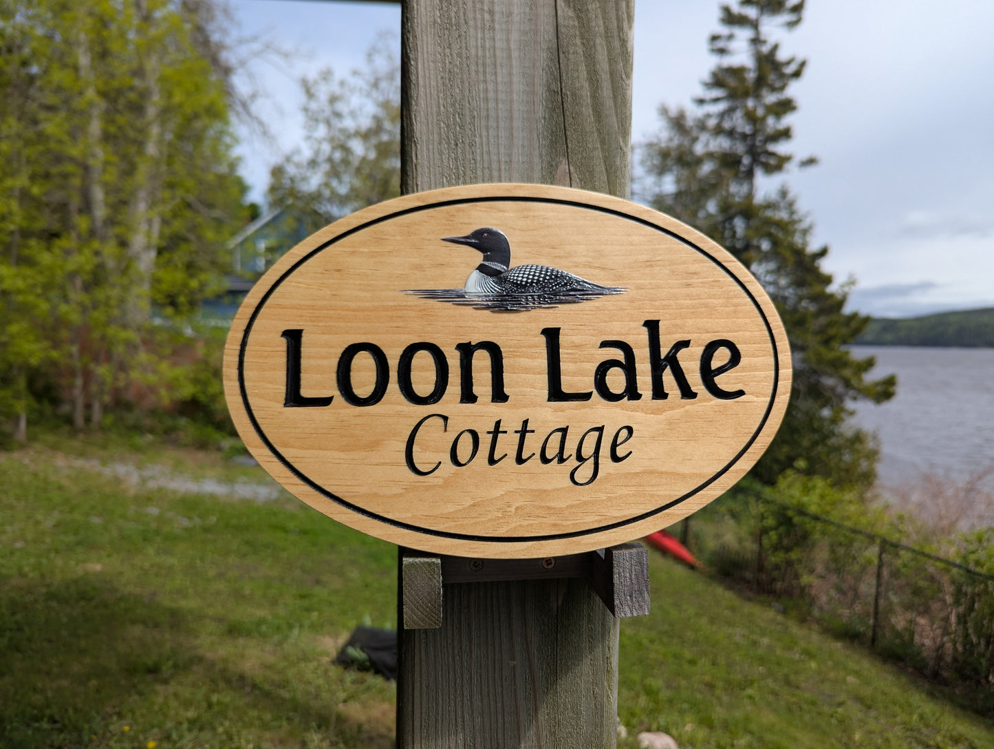 Personalized Engraved Oval Address Sign with full color designs : Custom Wood Plaque.