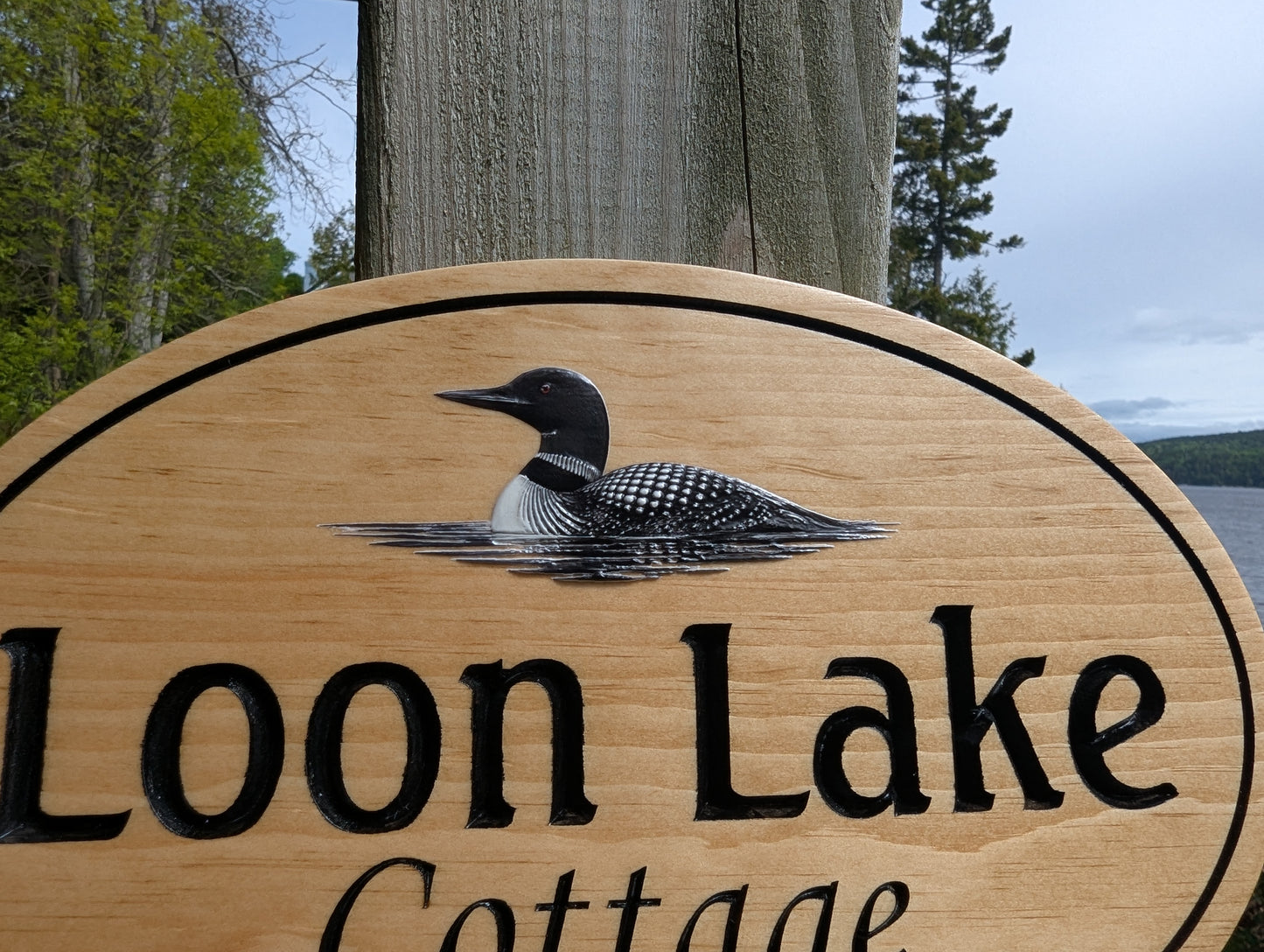 Personalized Engraved Oval Address Sign with full color designs : Custom Wood Plaque.
