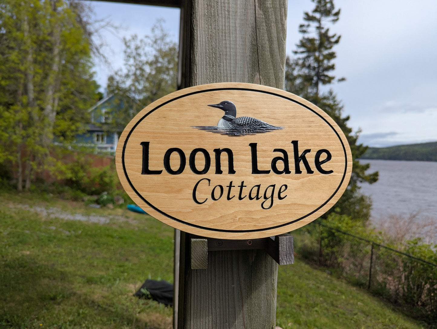 Personalized Engraved Oval Address Sign with full color designs : Custom Wood Plaque.