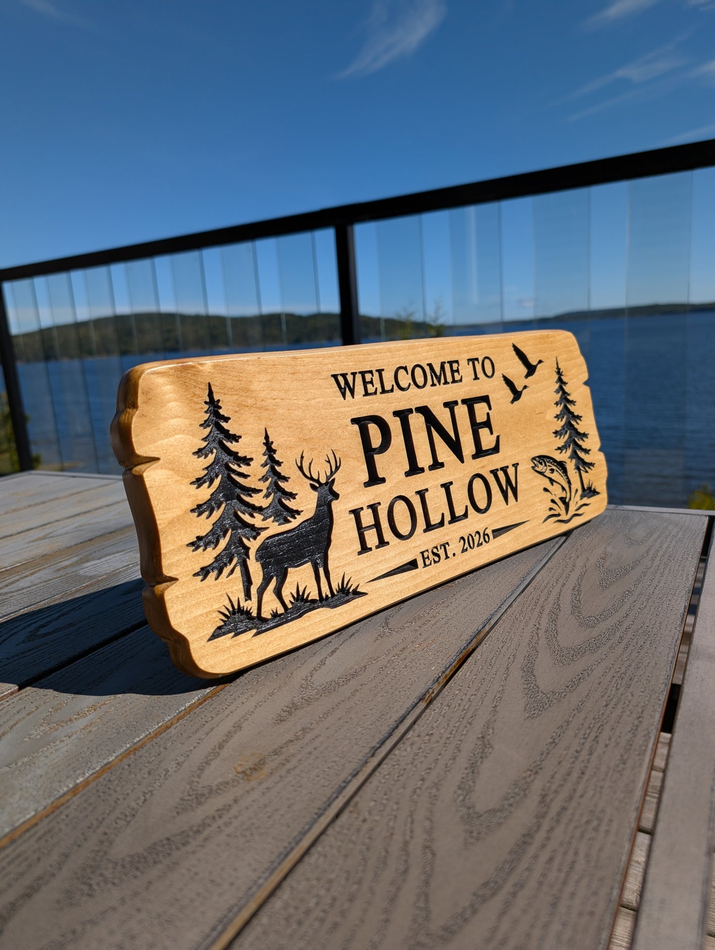 Engraved Wooden Cabin Sign | Personalized | Rustic