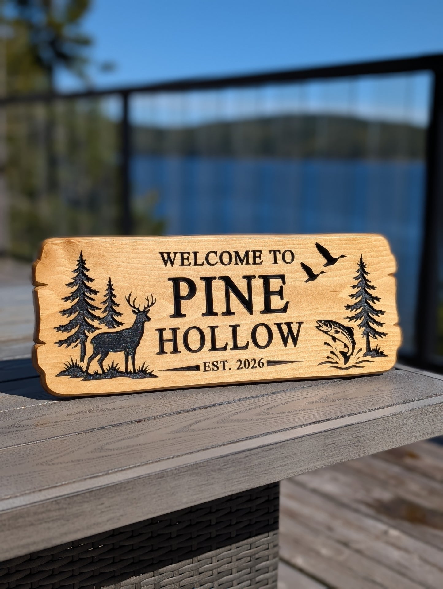 Engraved Wooden Cabin Sign | Personalized | Rustic