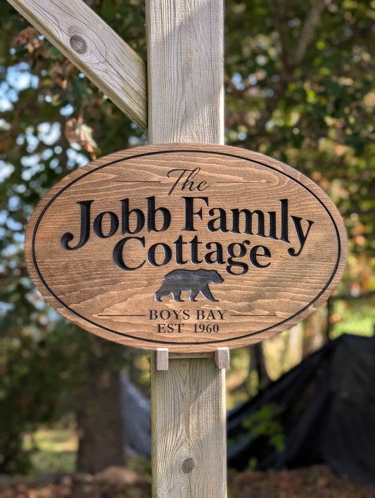 Wooden Engraved Bear Sign | Personalized