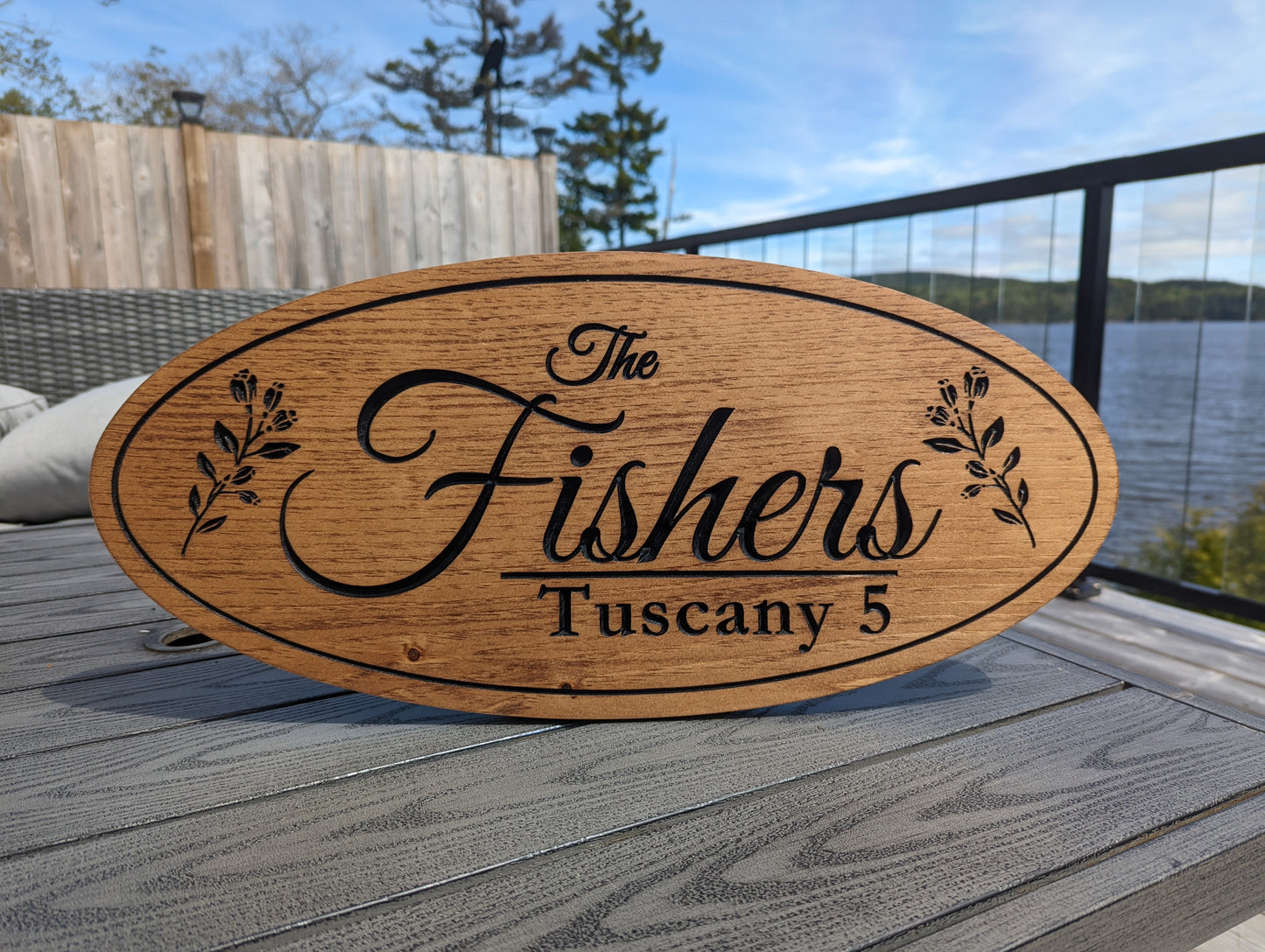 Wooden Engraved Oval Sign