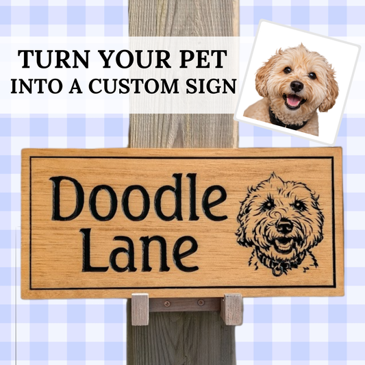 FUNDRAISER FOR A LITTLE AT A TIME: Custom Engraved Wood PET SIGN | Sign for Pets