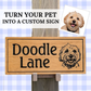 FUNDRAISER FOR A LITTLE AT A TIME: Custom Engraved Wood PET SIGN | Sign for Pets