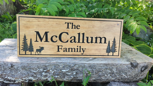 Wooden Engraved Rectangle Sign - Wider Style