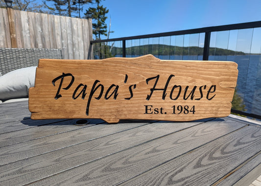 Wooden Engraved Rustic Sign - Style Two