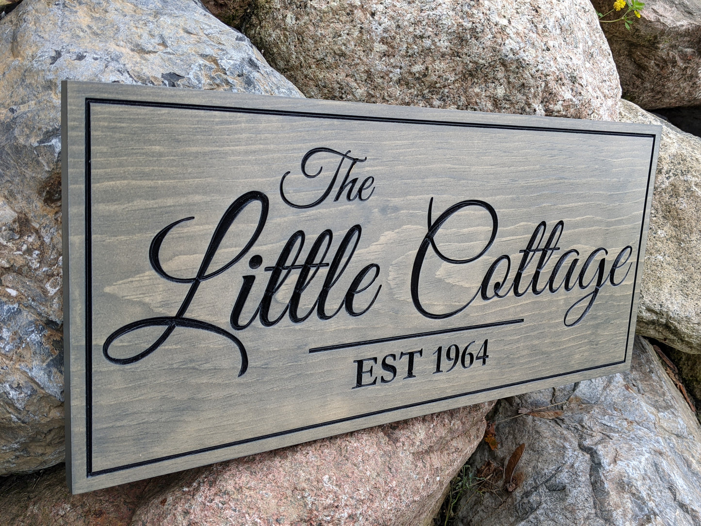 Wooden Engraved Rectangle Sign