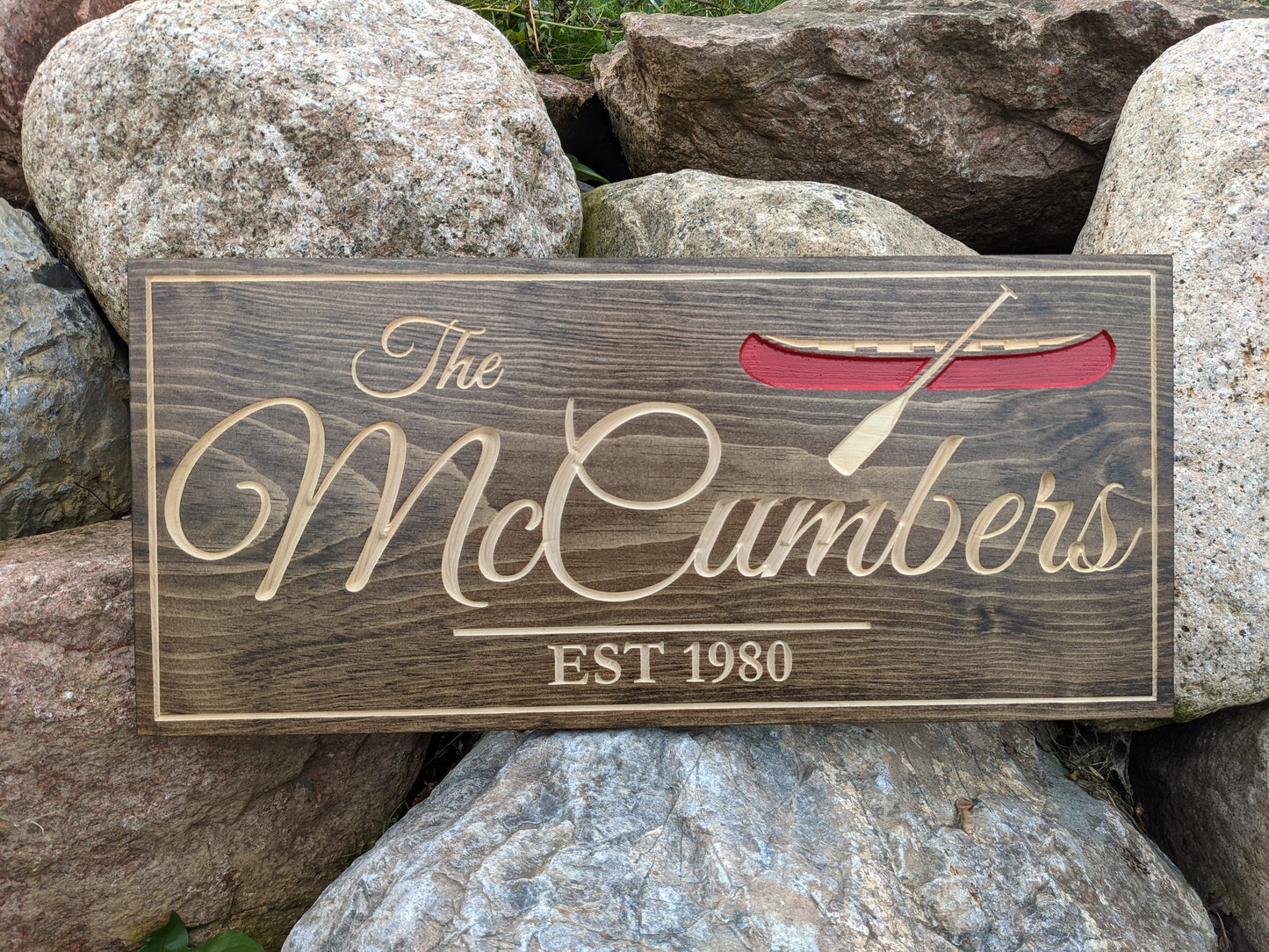 Wooden Engraved Rectangle Sign