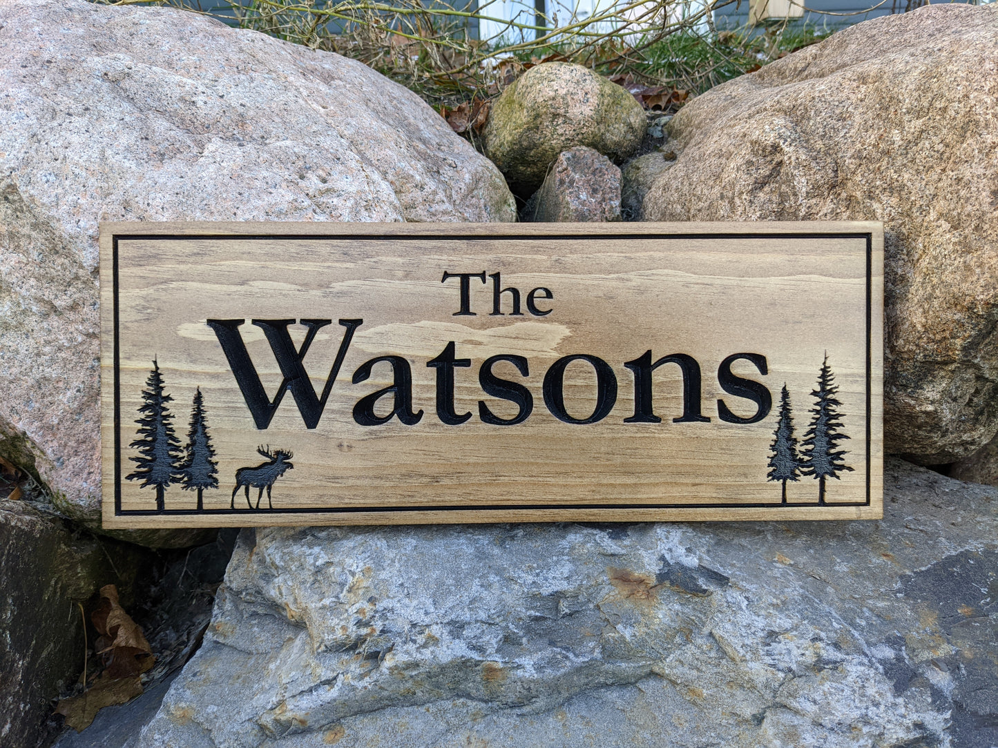 Wooden Engraved Rectangle Sign - Wider Style