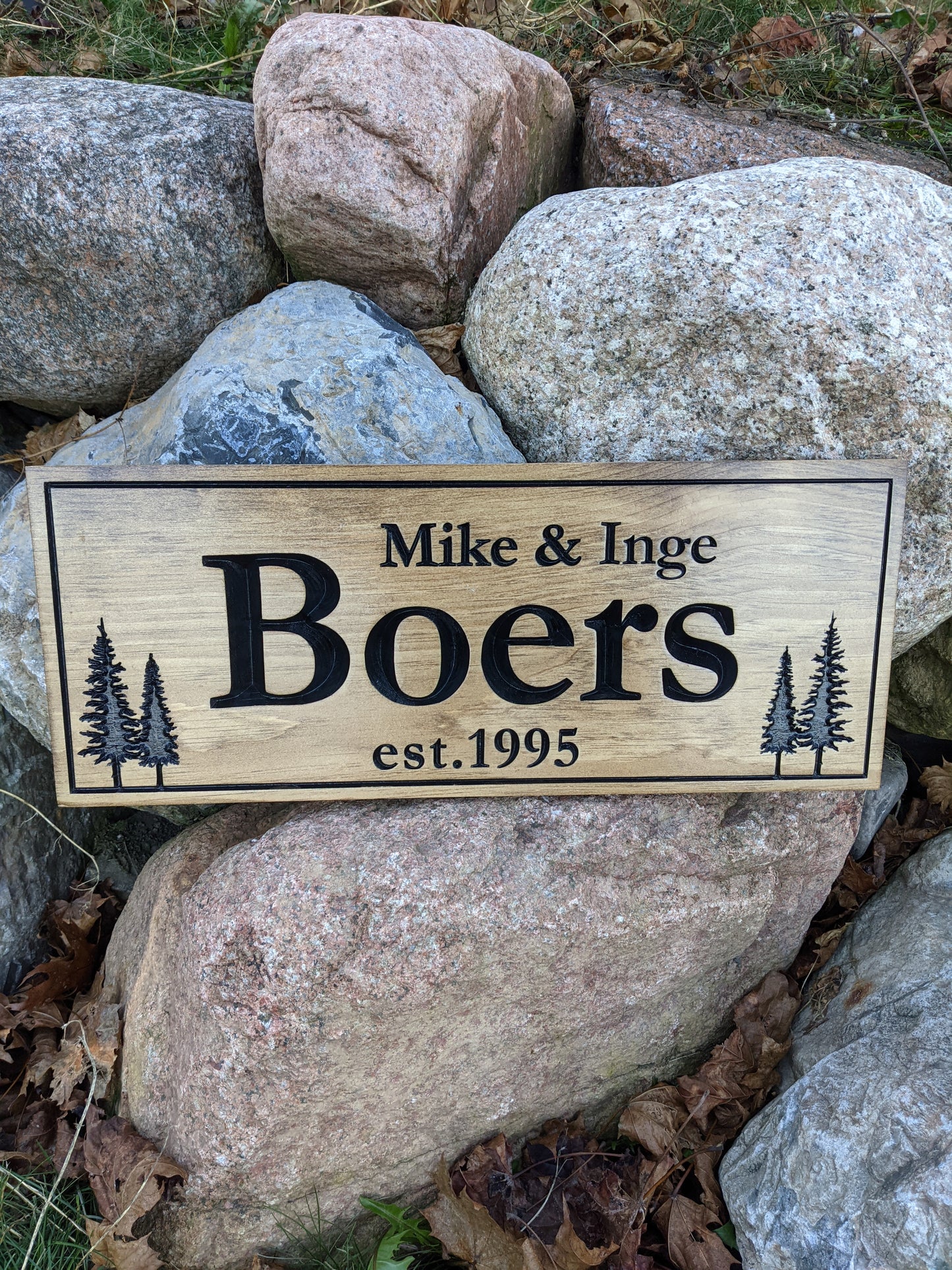 Wooden Engraved Rectangle Sign - Wider Style