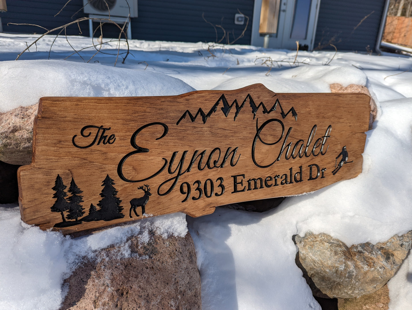 Wooden Engraved Rustic Sign - Style Two