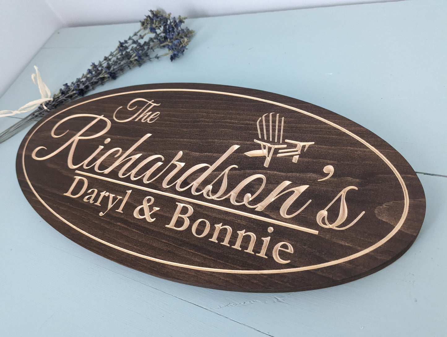 Wooden Engraved Oval Sign