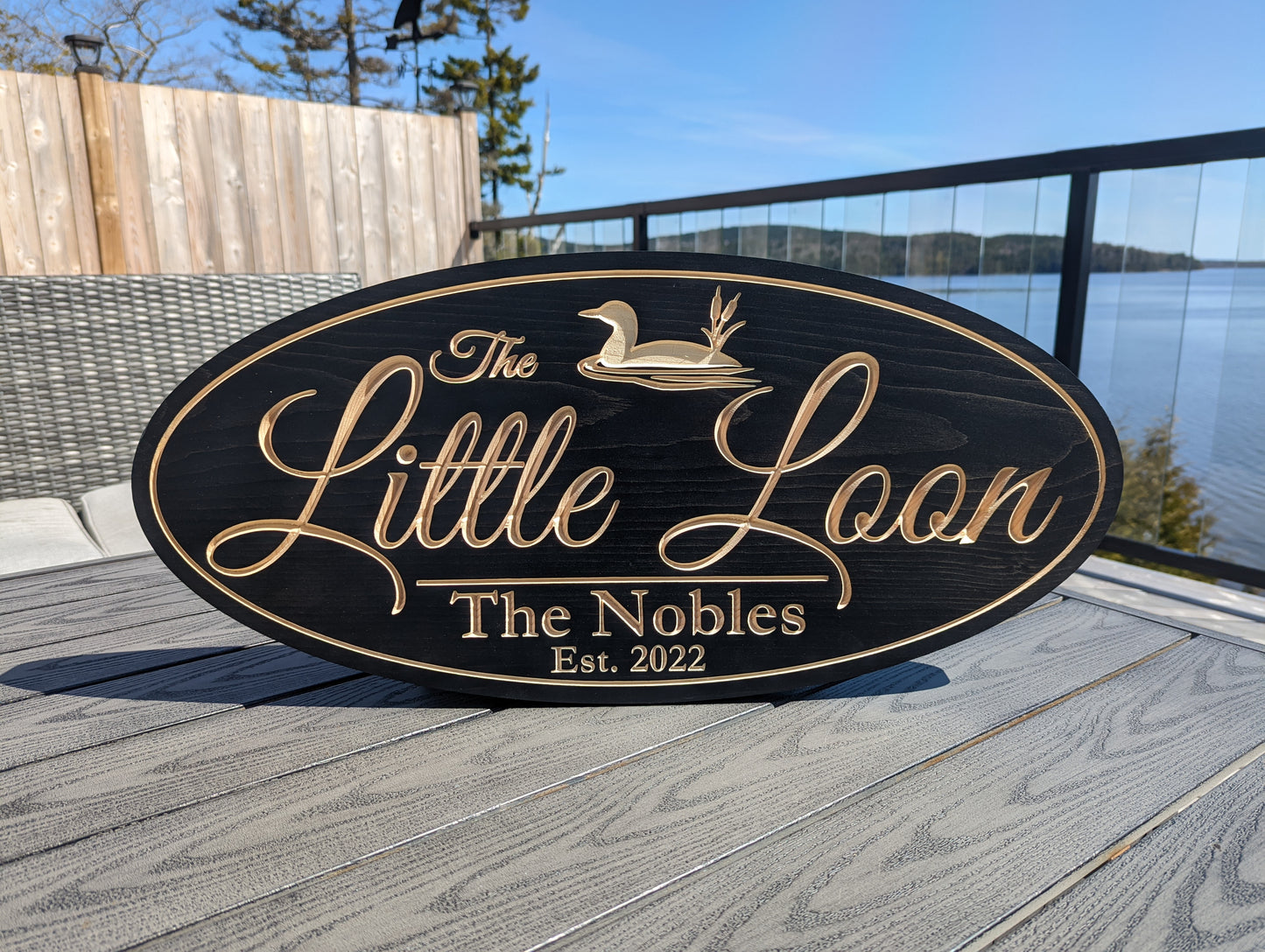 Wooden Engraved Oval Sign