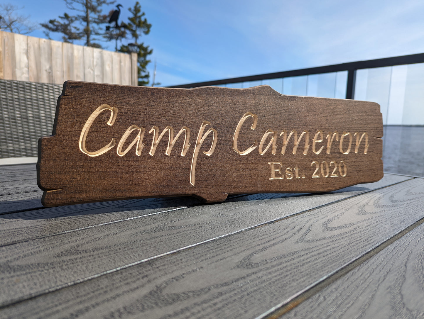 Wooden Engraved Rustic Sign - Style Two