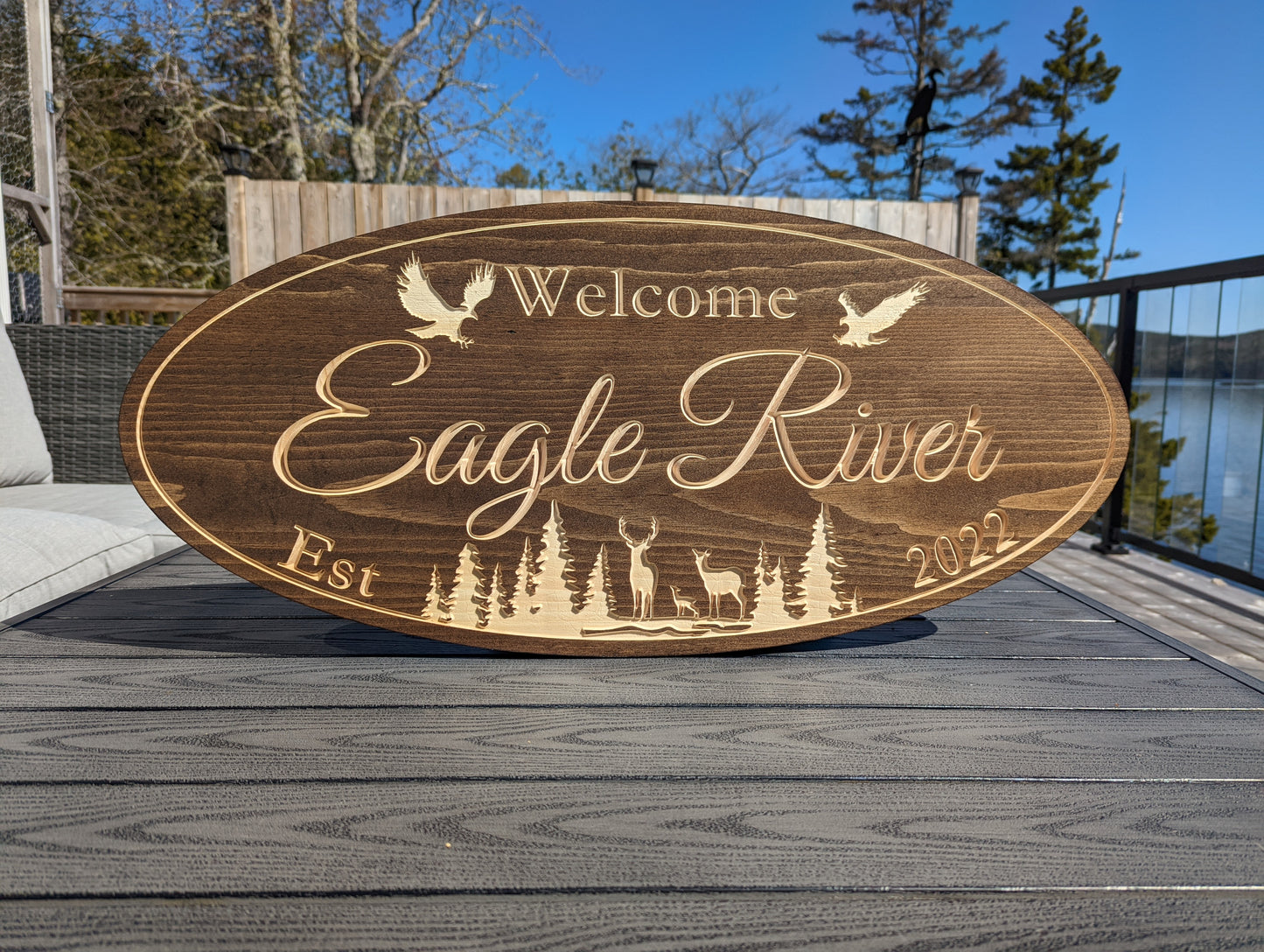 Wooden Engraved Double Sided Sign