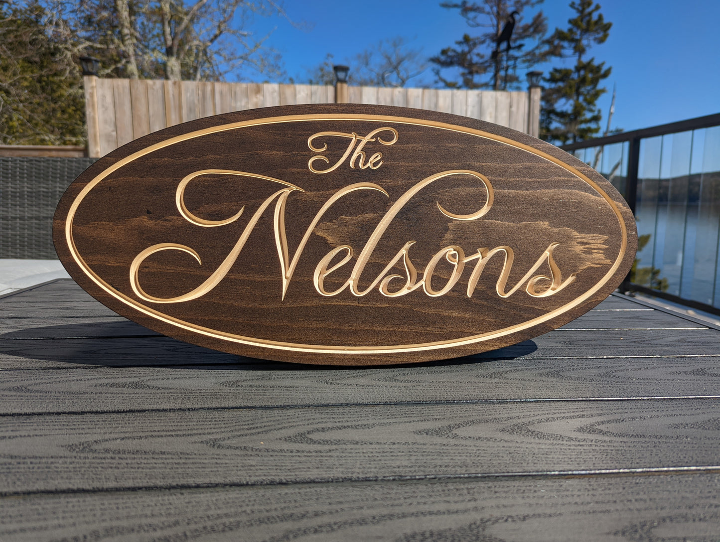 Wooden Engraved Oval Sign