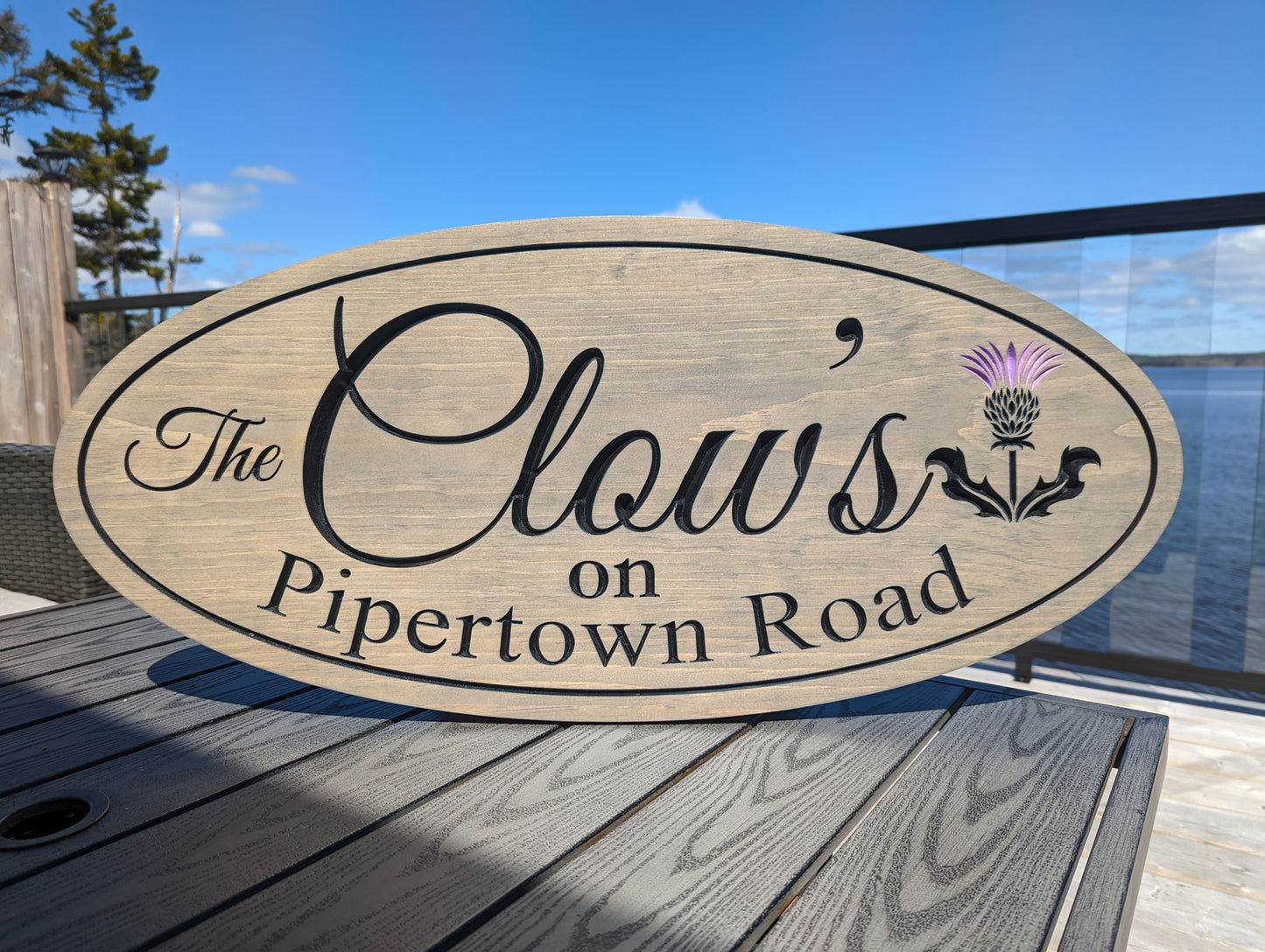 Wooden Engraved Oval Sign