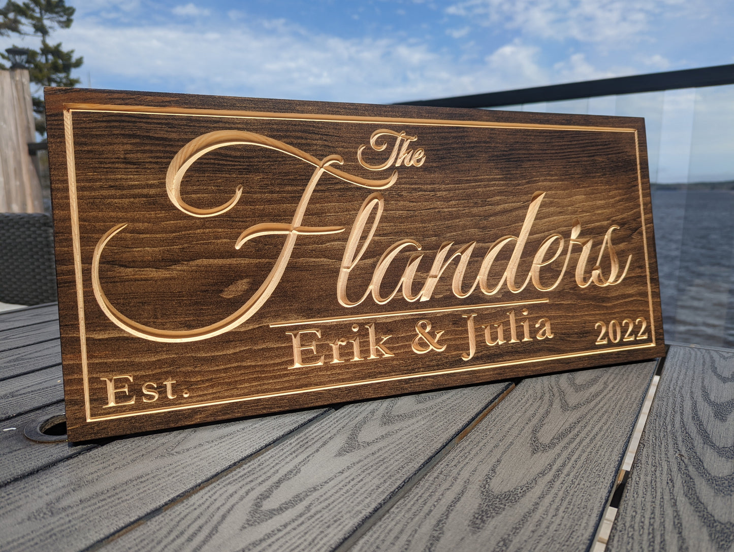 Wooden Engraved Rectangle Sign