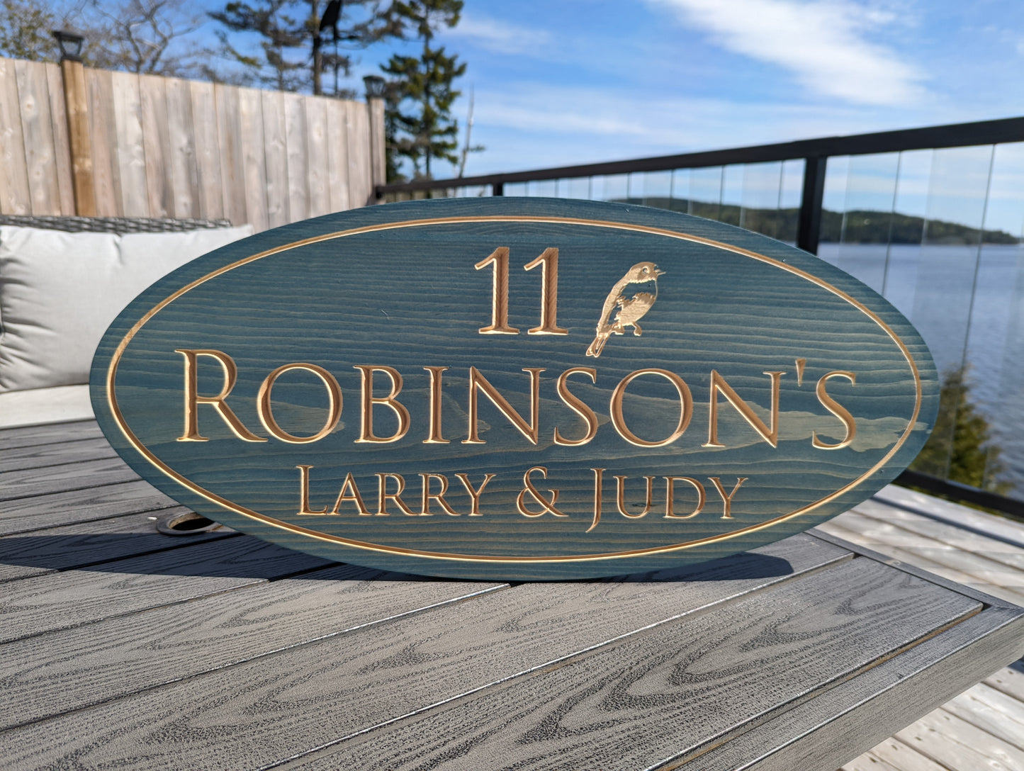 Wooden Engraved Oval Sign