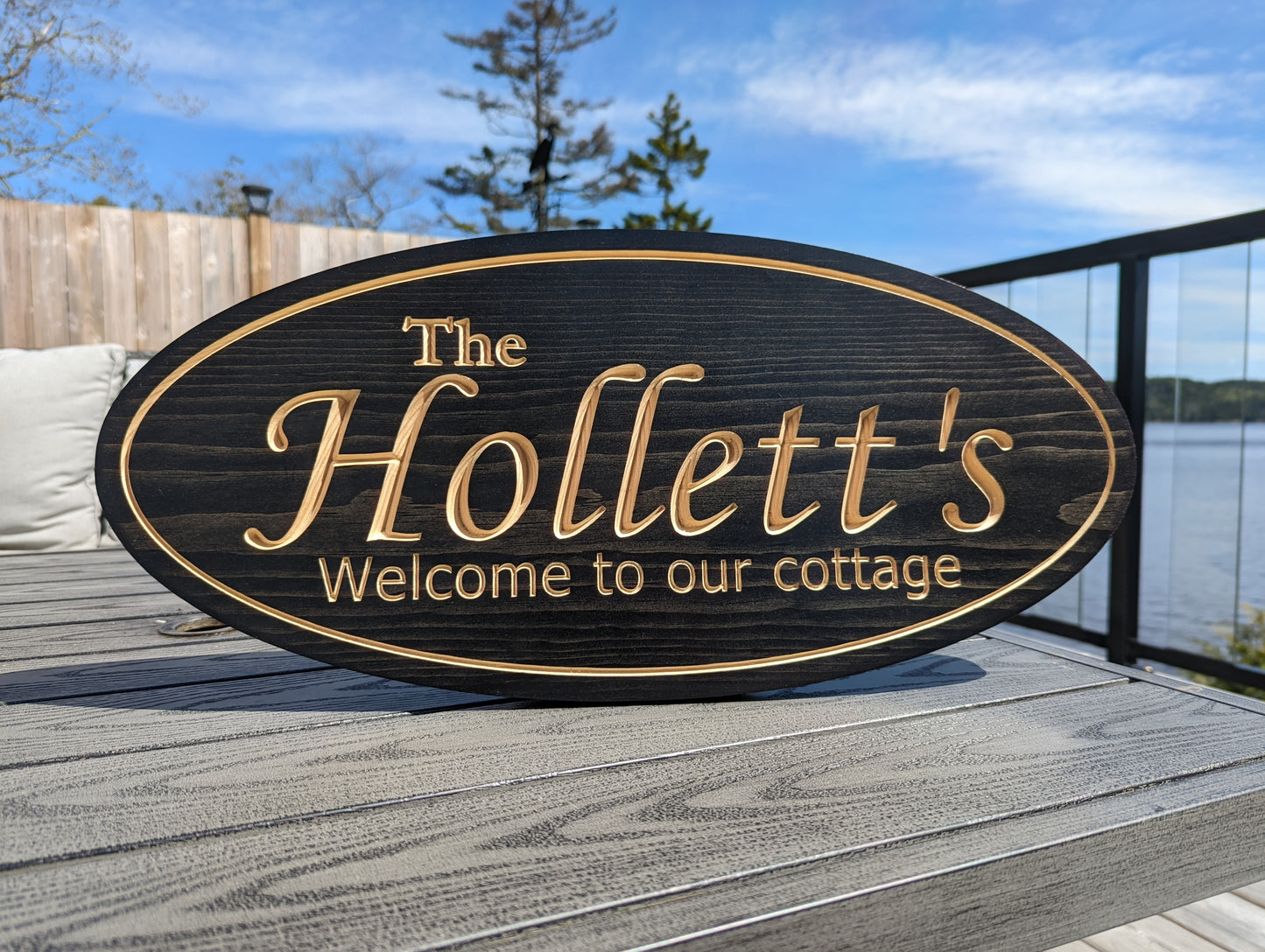 Wooden Engraved Double Sided Sign