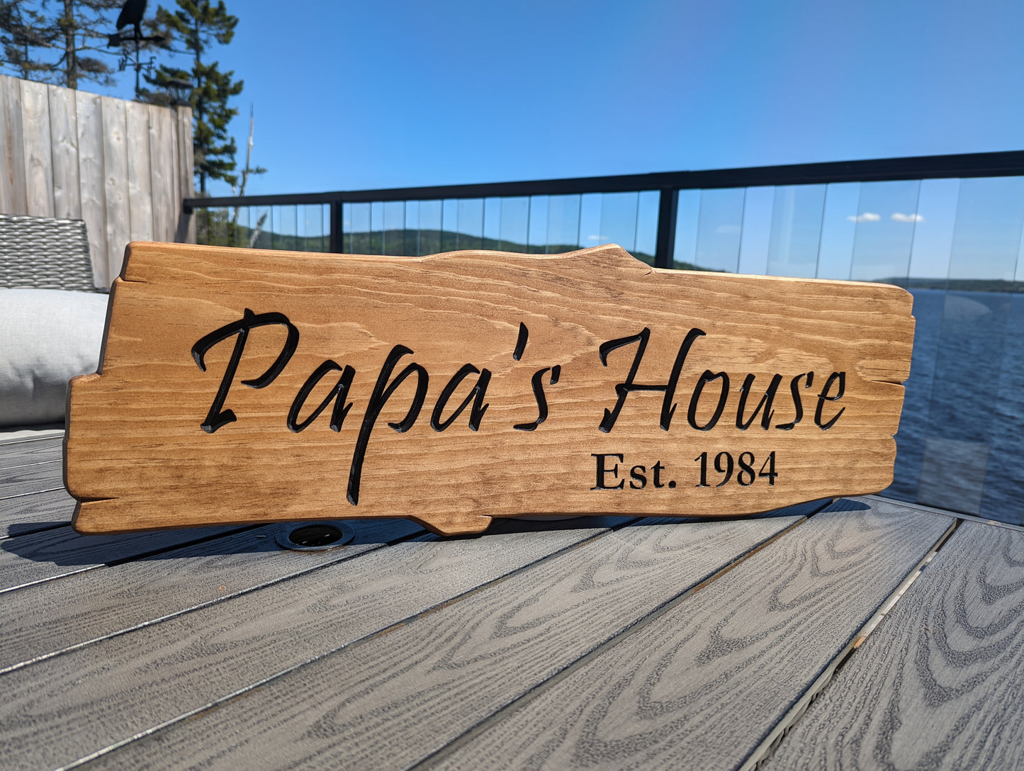 Wooden Engraved Rustic Sign - Style Two