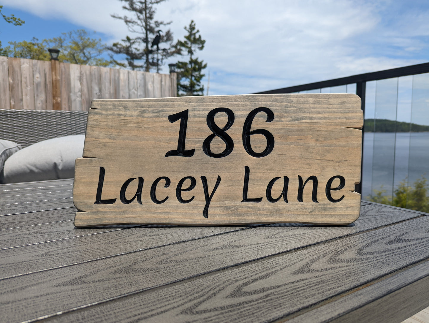 Wooden Engraved Address Sign