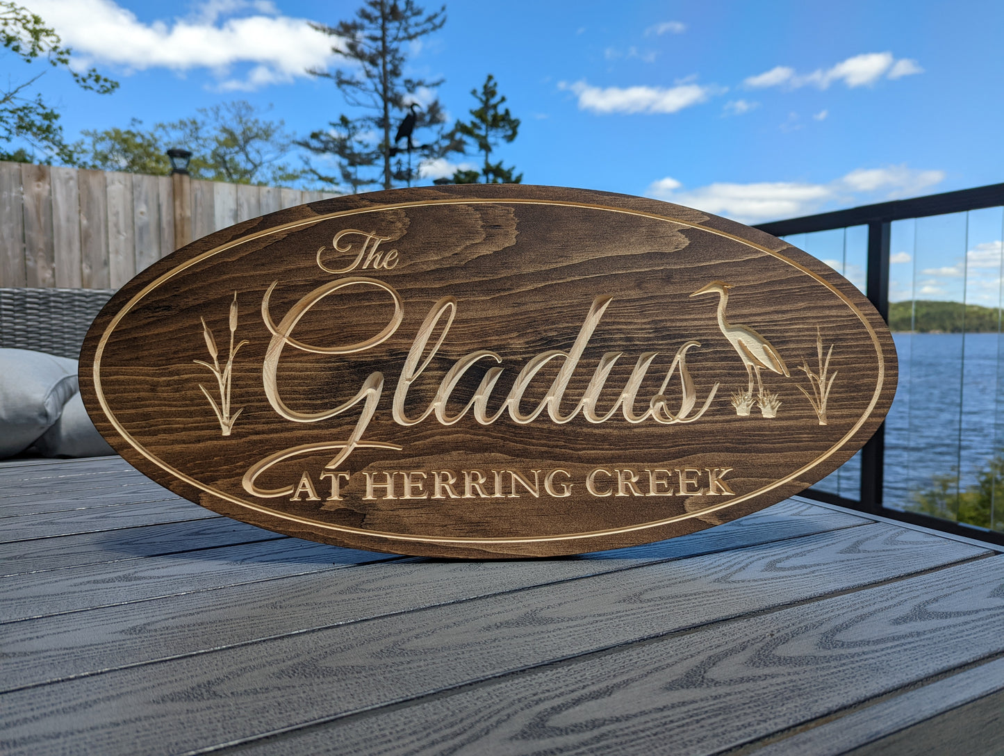 Wooden Engraved Double Sided Sign