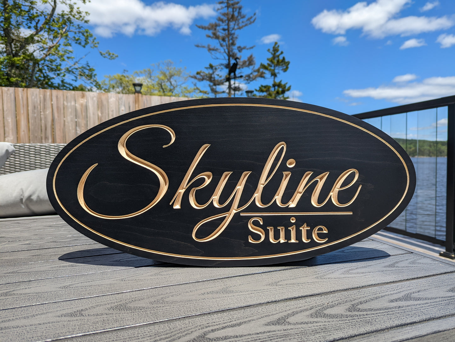 Wooden Engraved Double Sided Sign