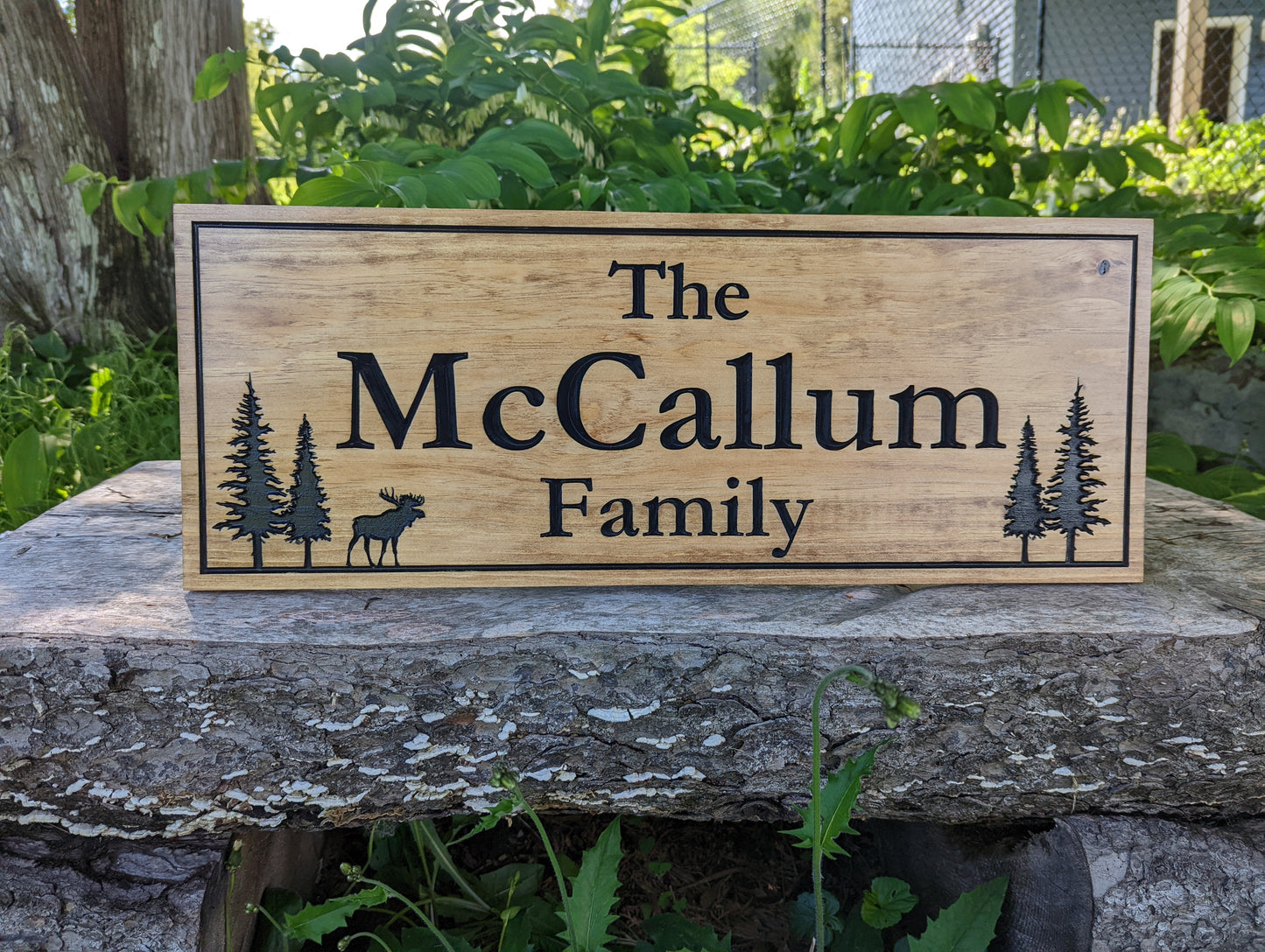 Wooden Engraved Rectangle Sign - Wider Style