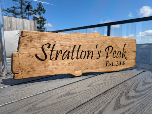 Wooden Engraved Rustic Sign - Style Two