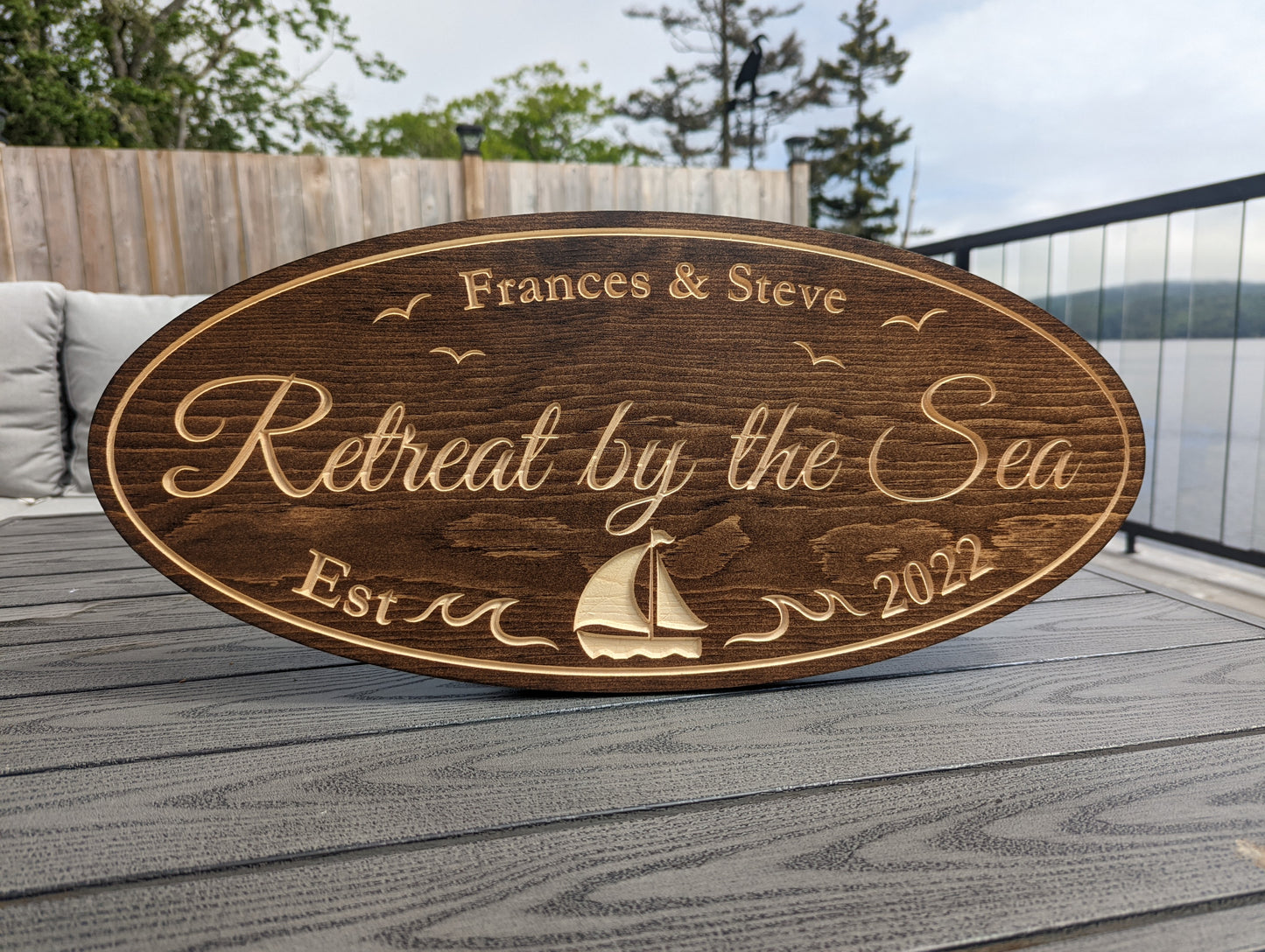 Wooden Engraved Double Sided Sign