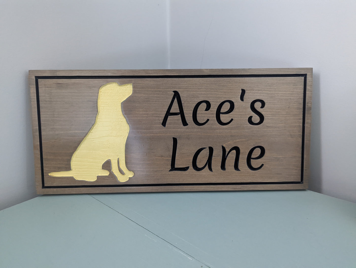 Wooden Engraved Rectangle Sign