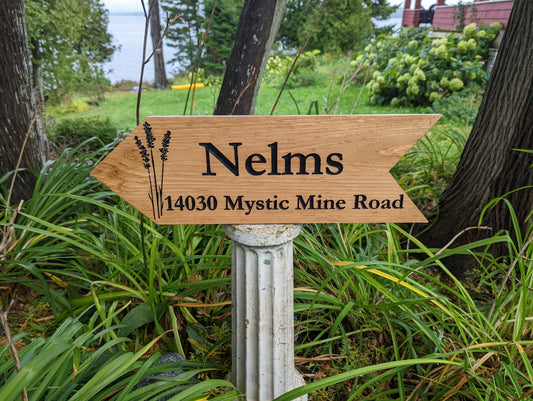 Wooden Engraved Arrow Sign