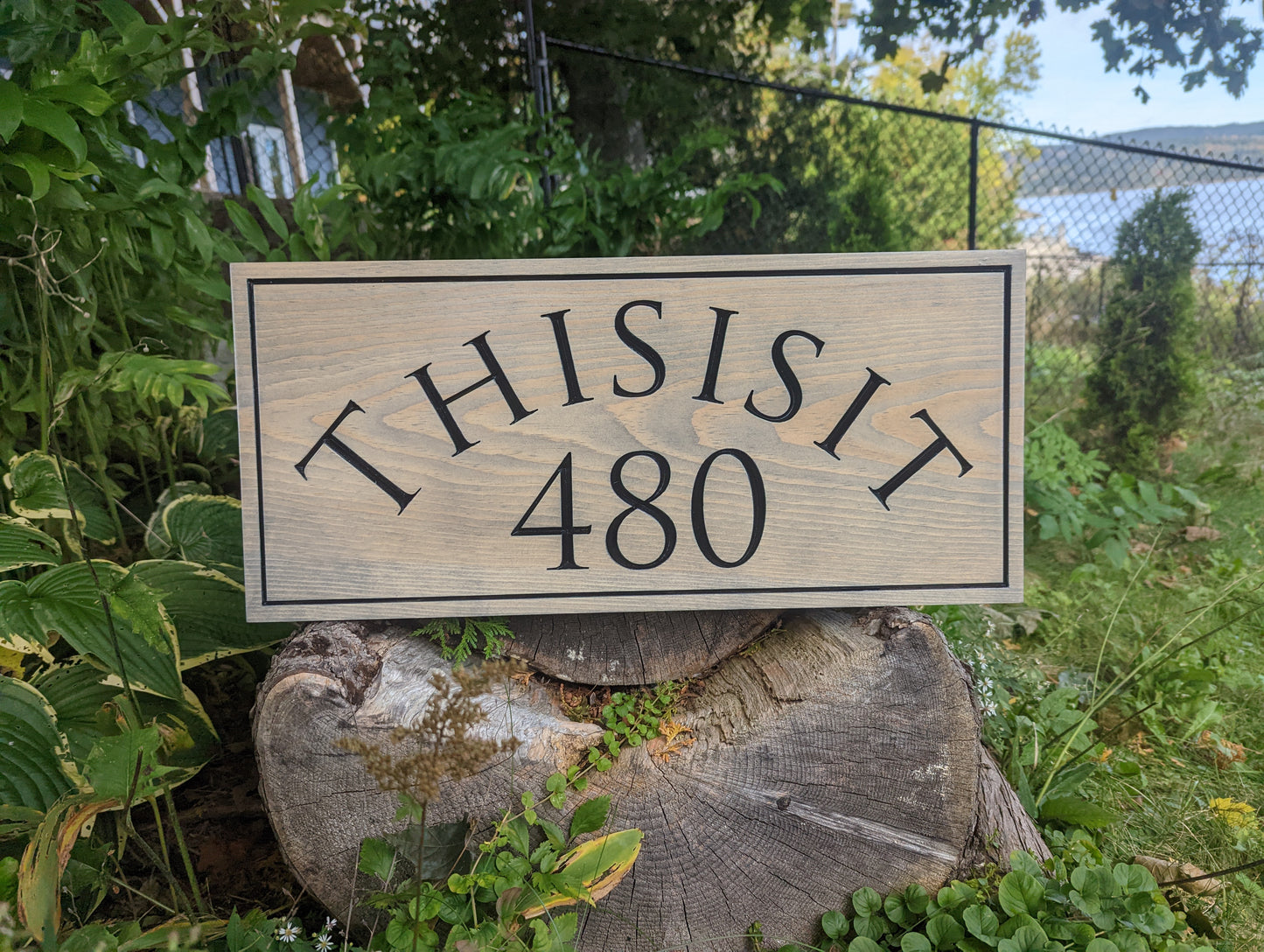 Wooden Engraved Rectangle Sign