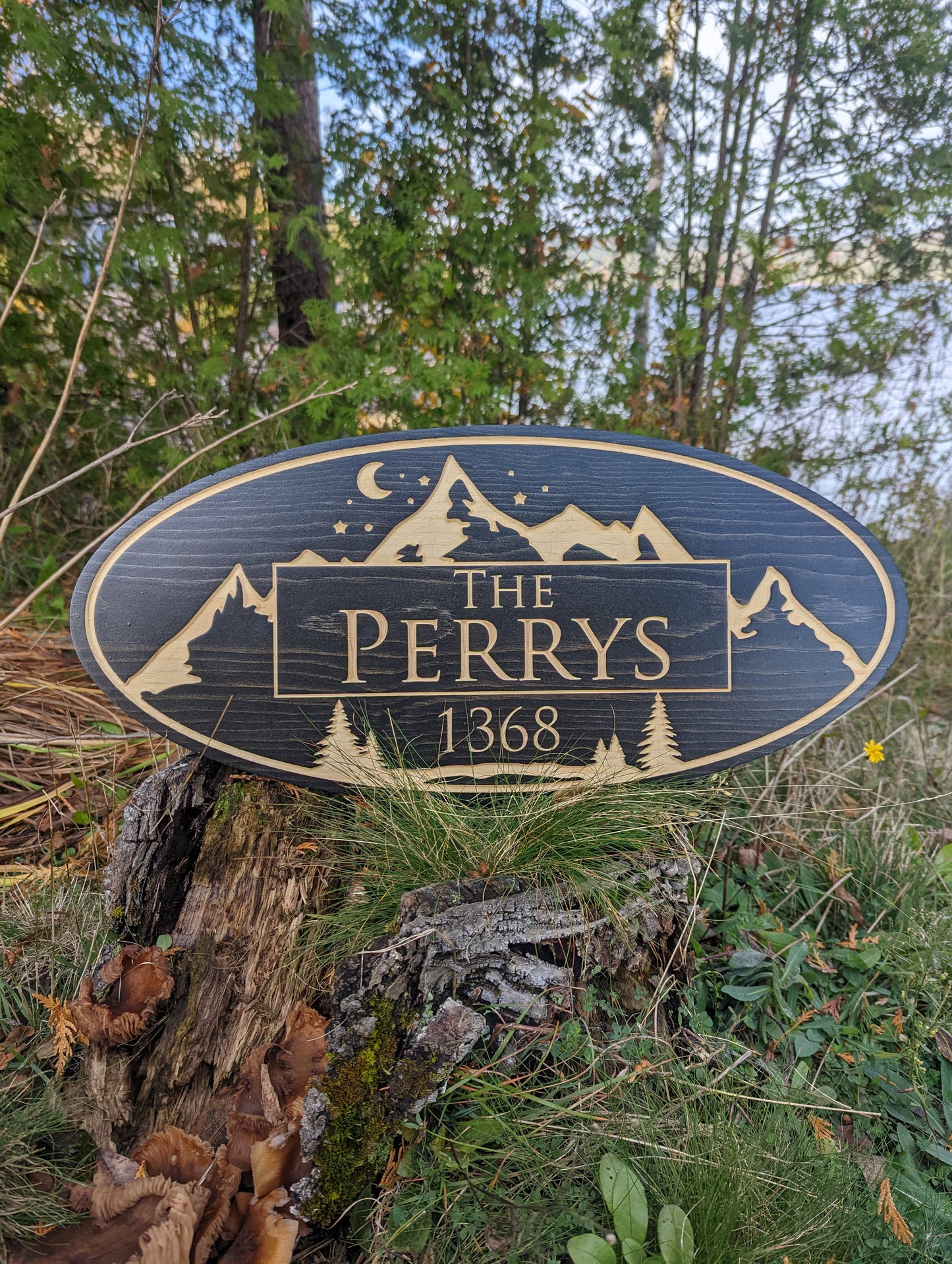 Wooden Engraved Oval Sign