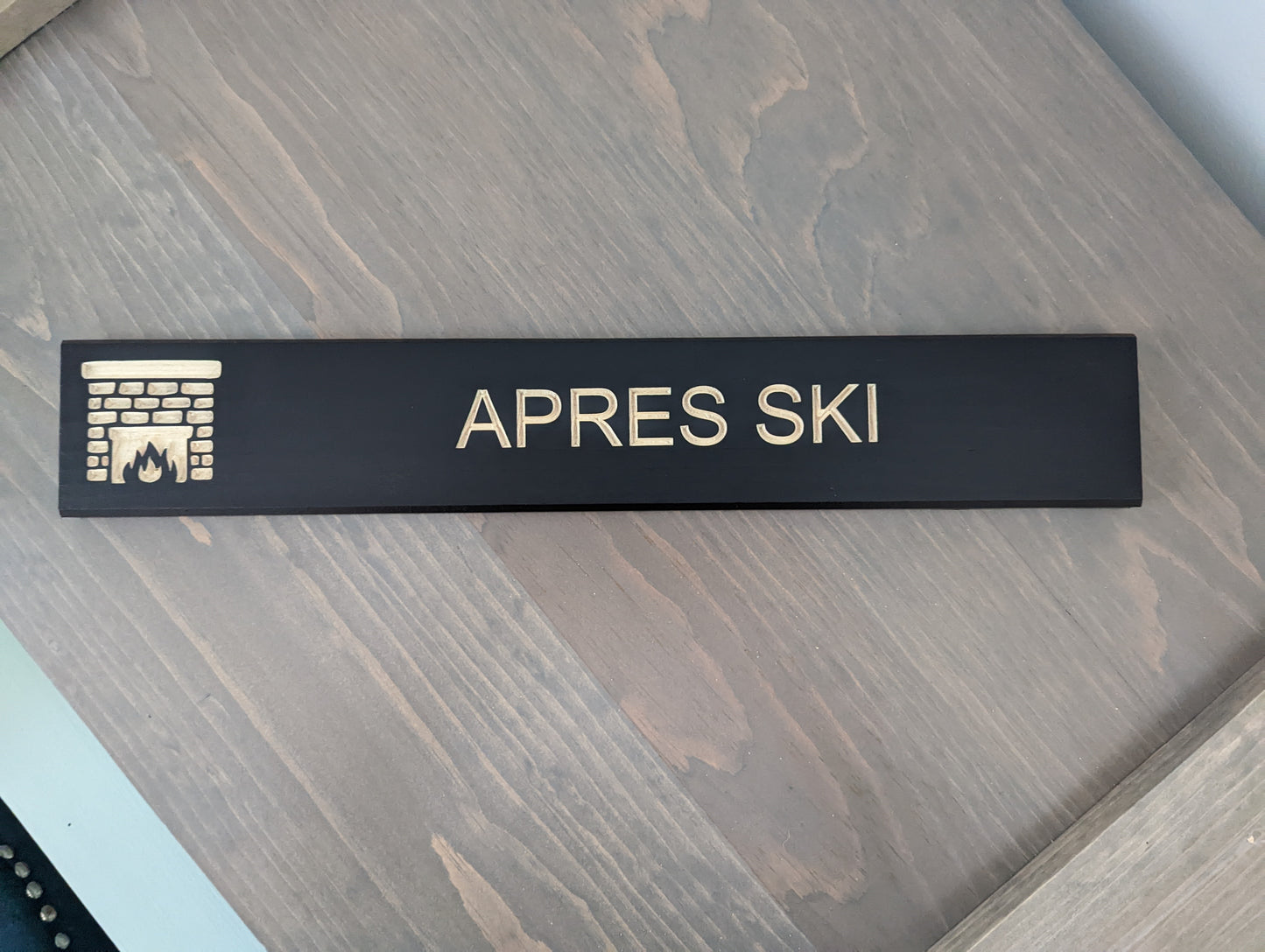 Wooden Engraved Ski Sign