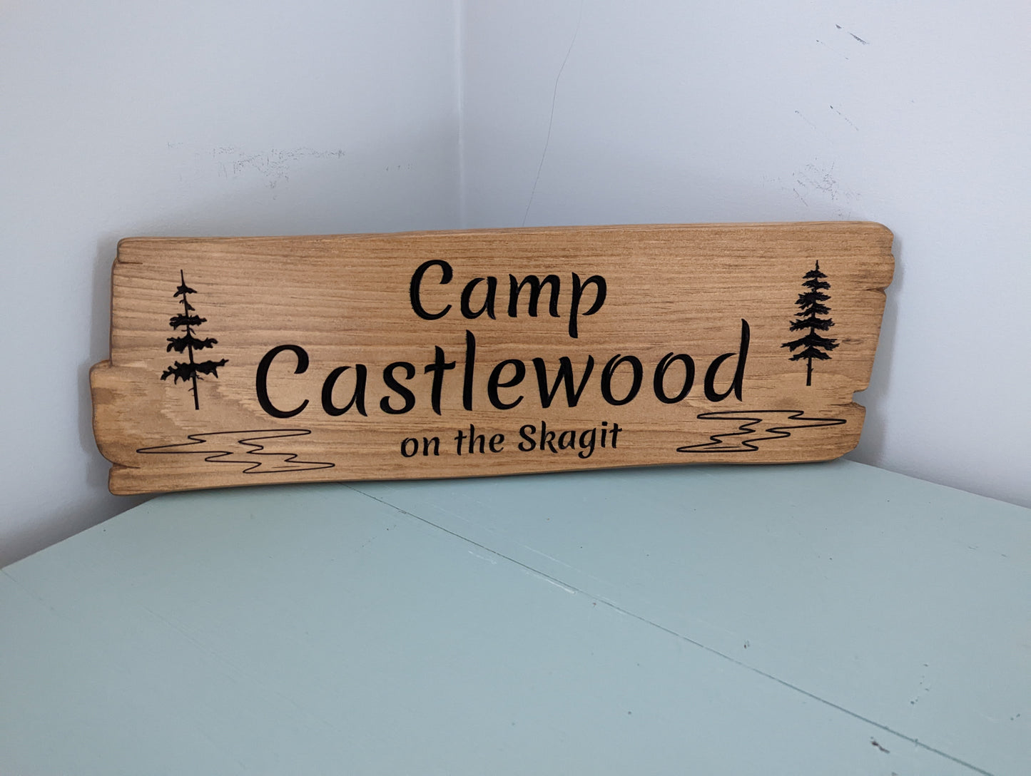 Wooden Engraved Rustic Style Sign - Style One