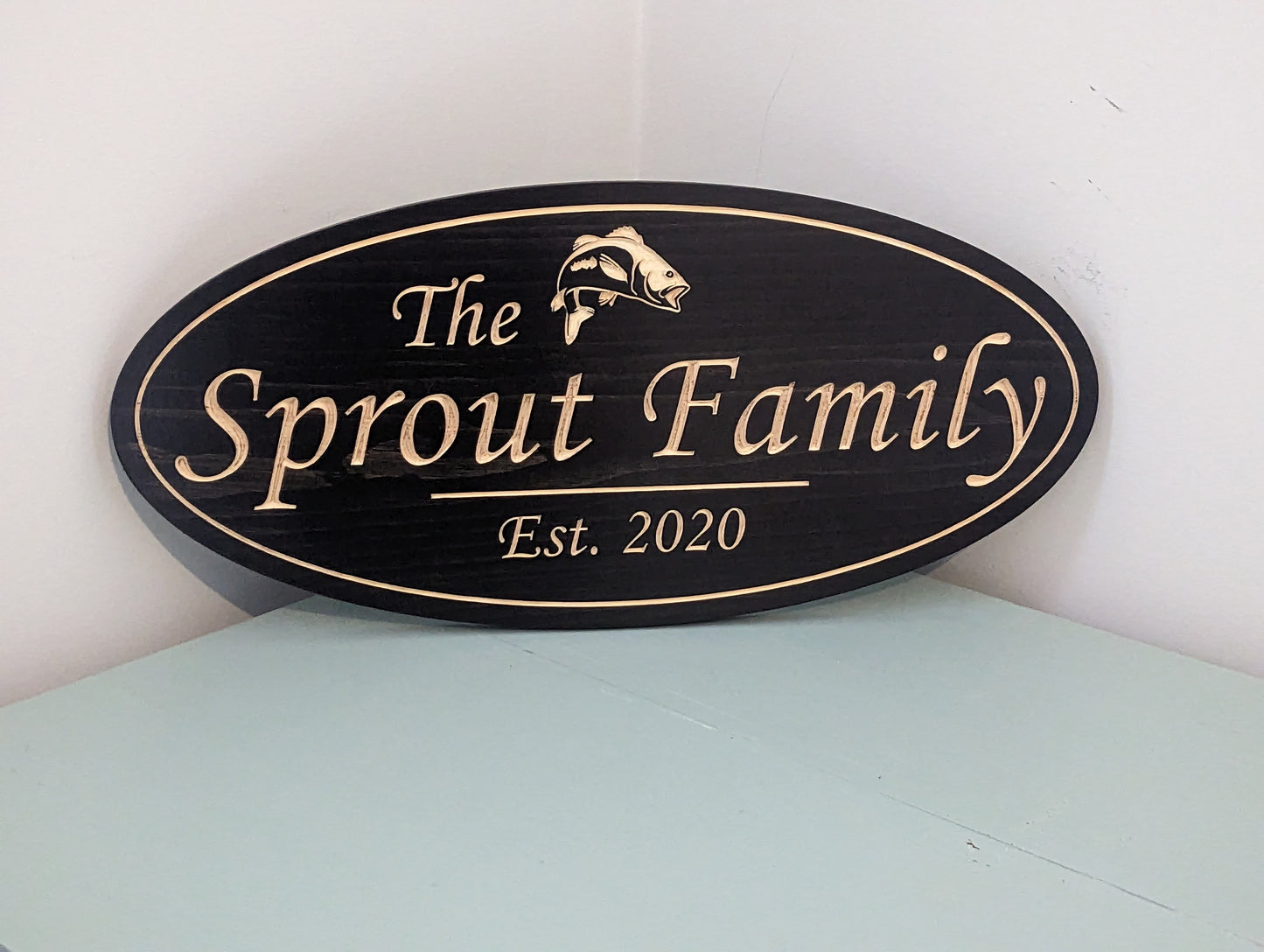 Wooden Engraved Oval Sign