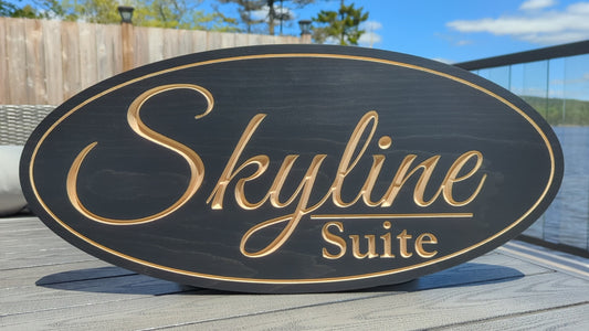 Wooden Engraved Oval Sign